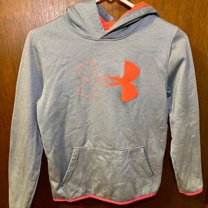 Under Armour Kids Hoodie in Gray and Neon Orange